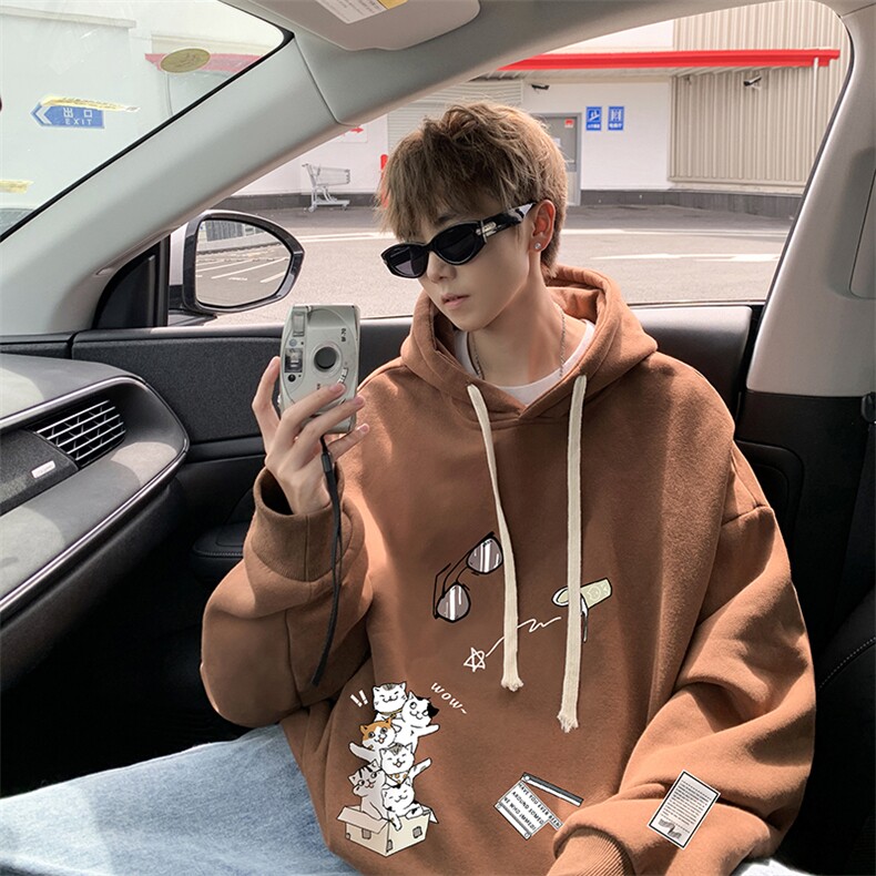 8XL连帽卫衣男大码胖子帽衫大号运动服WY2115-P35加绒款-P40,男装卫衣,电商A040