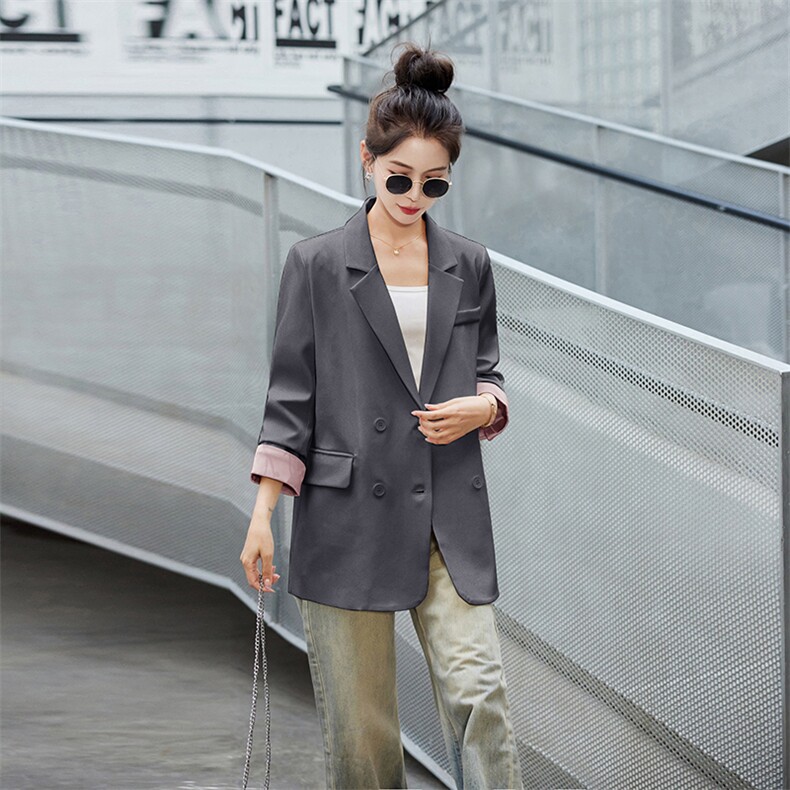 小西装外套女新款2024春秋小个子高级感收腰今年流行休闲大码西服,女装西装,岚衣(原川流布茜）