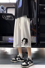 QK72153-P25冰丝七分裤男大码速干短裤男五分裤港风，男装休闲裤，电商A040