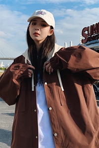 WASSUP HAPPY外套男秋冬季2025年新款潮牌青少年假两件冲锋衣夹克图片