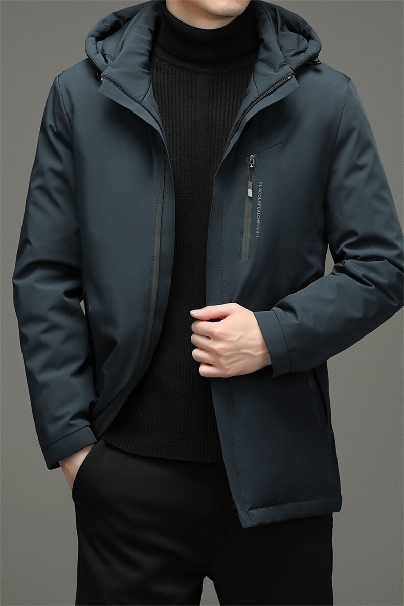 中年可脱卸内胆羽绒服白鸭绒保暖爸爸装可拆卸帽外套ZK2018-P305图片
