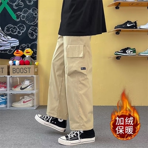男秋季新款港风休闲裤工装立体袋加绒加厚YK06P50图片