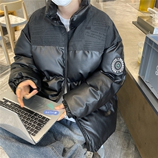 高品质！PU皮棉服冬季宽松港风棉衣立领冬装棉袄PM01-P115限158，男装棉衣，电商B370