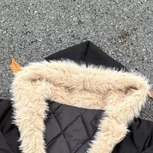 美式高街座山雕棉服男女冬季连帽毛领外套高级感痞帅夹克棉衣图片
