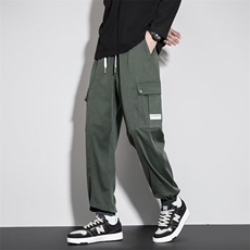 日系复古宽松束脚工装裤男春季美式高街潮牌休闲长裤K7650-P40，男装休闲裤，星座512-3