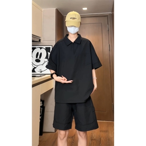 量大优 供视频 泡泡纱polo衫套装短袖短裤男 CP77TZ-特p50图片