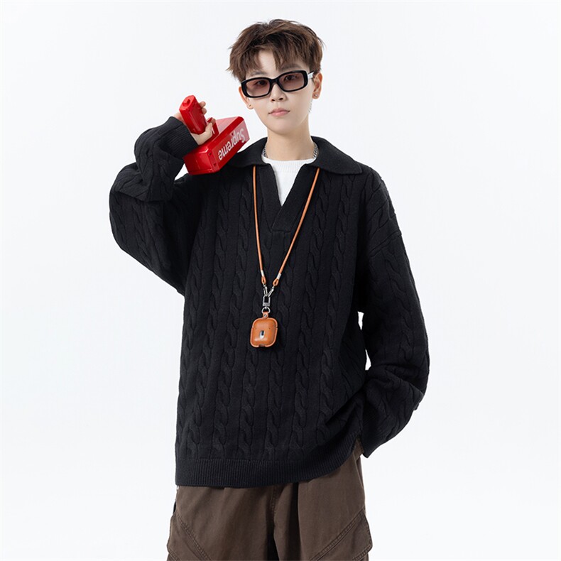 904-2-YY01-P58控88秋冬假两件毛衣设计感方领男士针织线衣加厚,男装针织衫/毛衣,星座904-2