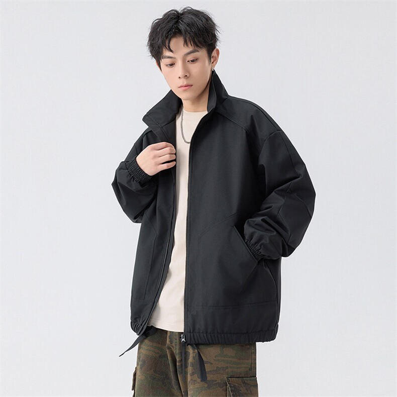 新款硬汉风户外夹克男立领纯色上衣冲锋衣外套DSA157B-JK7822-P60,男装夹克,电商A157B