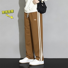 K7318P45裤子男春秋美式重磅直筒裤阔腿工装潮牌卫裤休闲有加绒，男装休闲裤，星座510A-1