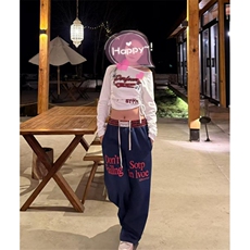 双腰头格子拼接假两件休闲裤男女美式复古运动裤潮流K709，男装休闲裤，星座1116A（原606A-3）