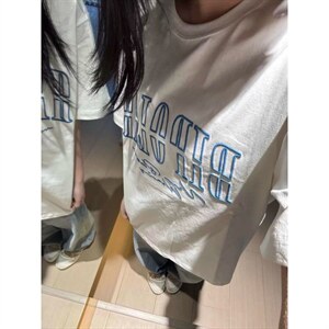 H1061-30 原版前后刺绣夏季新款字母情侣宽松短袖T恤，男装T恤，星座617A-2