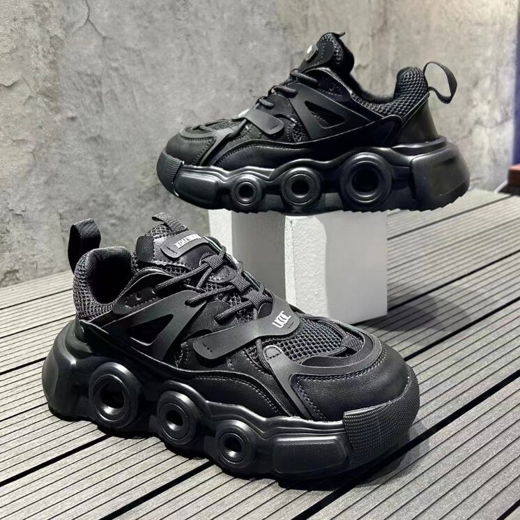 夏季新款厚底增高老爹鞋时尚百搭休闲透气网布鞋男鞋，男鞋帆布鞋，星座1407-6