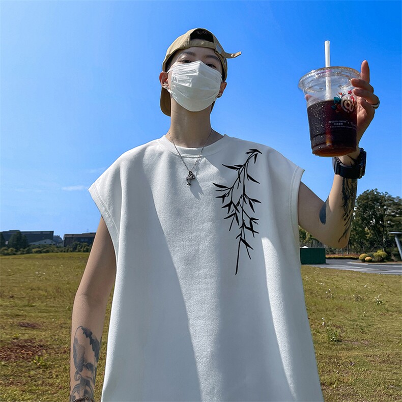 量大优供视频得物直播品230克夏季麂皮绒背心无袖T恤BJ309,男装背心/马甲,电商A486