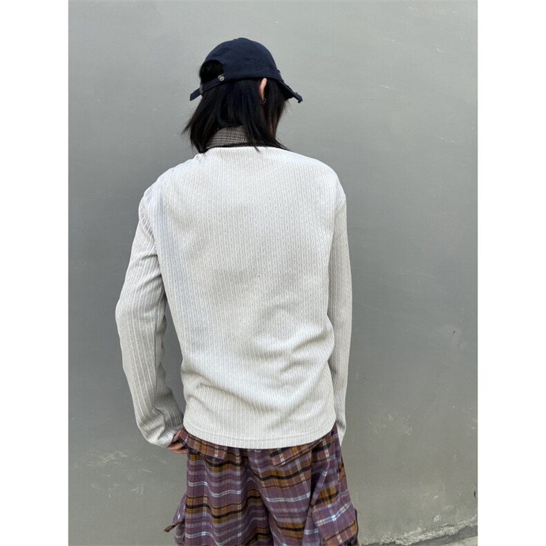 C316T8356P58秋冬新款polo衫拼接撞色套头长袖T恤个性tee,男装Polo衫,电商C316