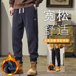 束脚条绒灯芯绒休闲卫裤加绒小脚运动秋冬男裤子K266-P35加绒P40图片