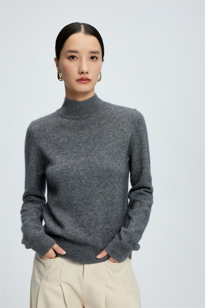 新款春秋针织衫女宽松高纯色套头上衣,针织衫/毛衣,玛卡隆羊绒