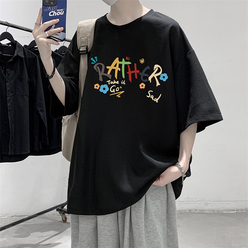 华夫格t恤男短袖男大码五分袖大皂风HT73301-P22,男装T恤,电商A040
