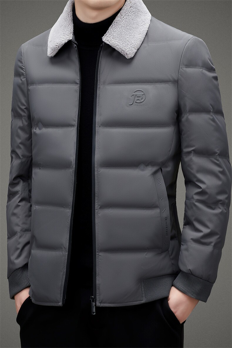 CAH2801钱塘2020-2商务休闲翻领简约冬季厚款中年男士羽绒服P200,男装羽绒服,钱塘207-2
