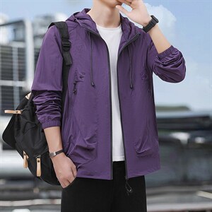 春夏季男士防晒衣连帽潮流休闲夹克外套皮肤衣潮流A266-FS002-P35，男装防晒衣，电商A266