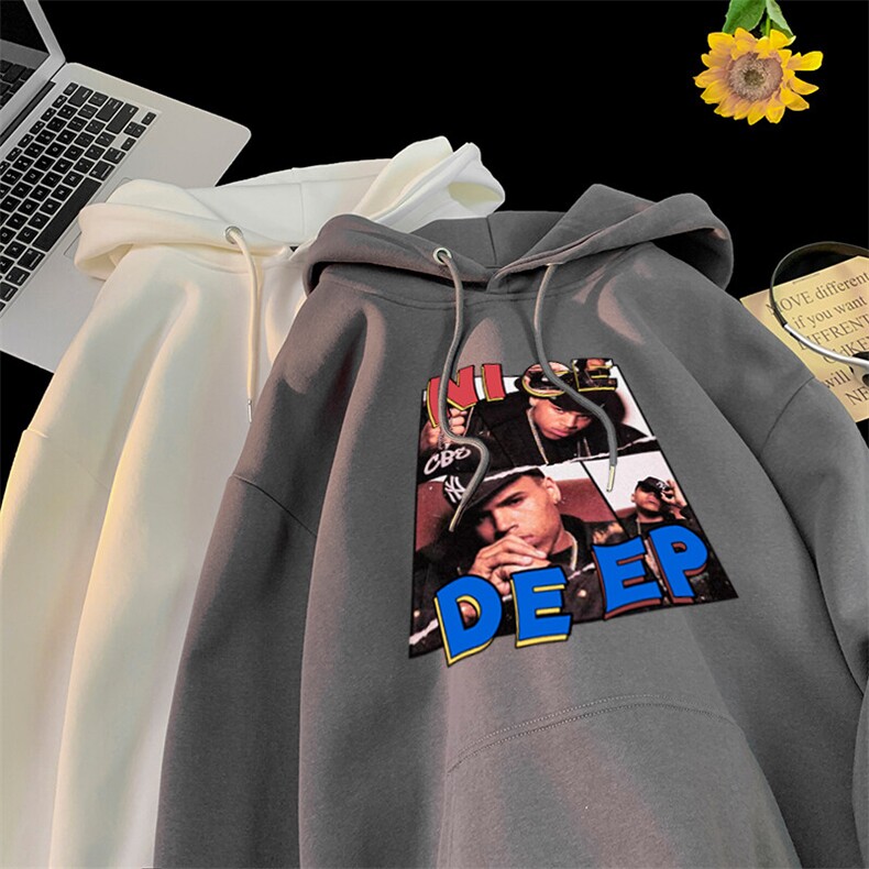 说唱歌手印花LOGO男女情侣潮牌连帽卫衣,男装卫衣,星座310A-4