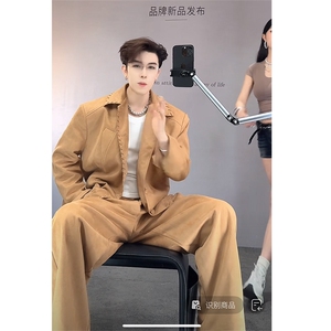 抖音直播秋季高级麂皮绒夹克弯刀裤套装TZ335上衣P125裤子P72图片