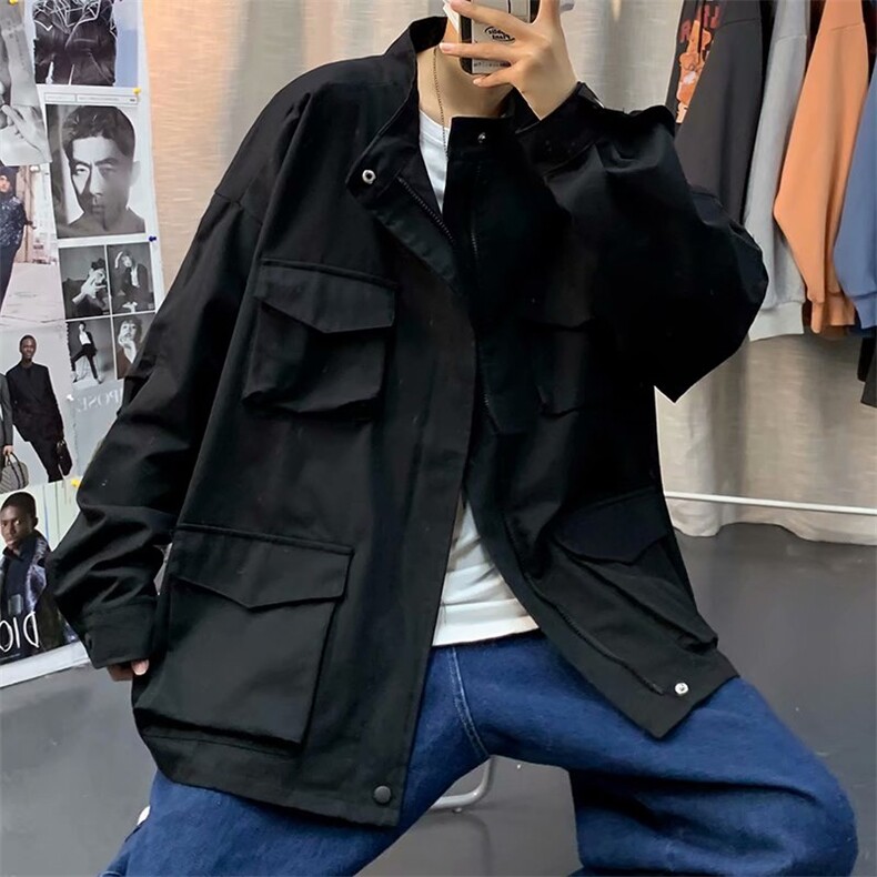 秋冬季ins潮牌工装夹克男2025新款韩版潮流复古宽松痞帅休闲外套,男装夹克,星座1210-1