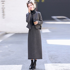 洋气减龄小香风套装裙子2025秋装新款女装外套毛呢半身裙穿搭，女装套装/套裙，兰菲阁