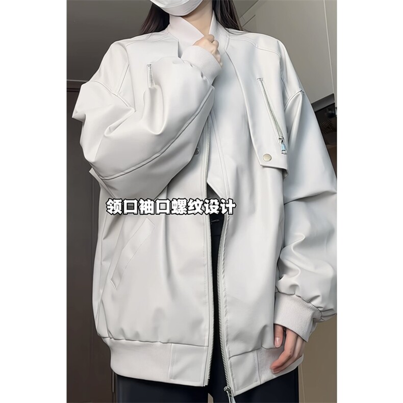 PU皮夹克多拉链设计感假两件皮外套DY2317-特P80,男装夹克,星座1213