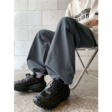 穿搭裤子男夏季美式直筒休闲伞兵裤宽松腰长裤水洗常规X931/P36，男装休闲裤，星座506