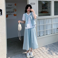 2025年夏季牛仔三件套现货2B72-6615-115-控245，女装套装/套裙，辉煌依升