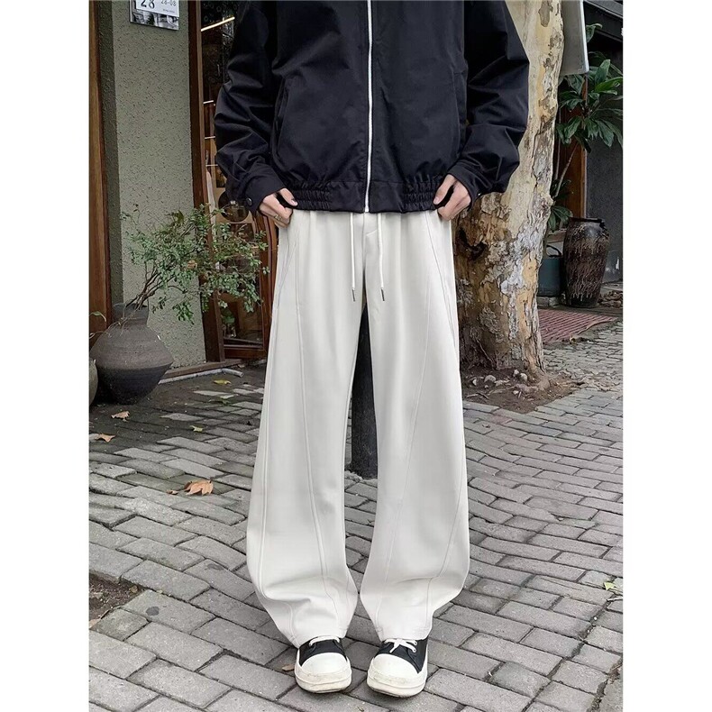 弯刀卫裤男冬美式阔腿休闲裤男士重磅宽松直筒运动裤K5992-P40,男装休闲裤,星座412-3