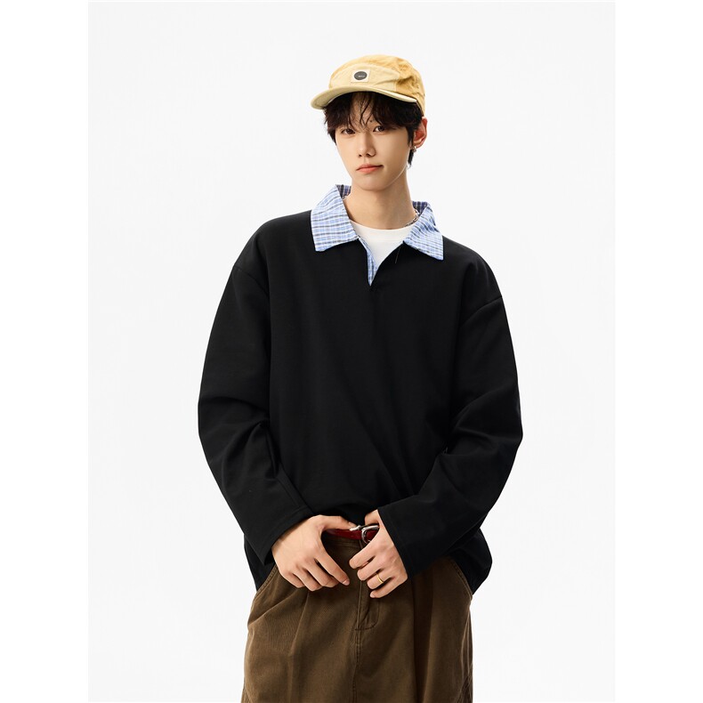 【现货】XZ1218WT184特价P43miu系格纹拼接撞色polo衫,男装Polo衫,星座1218（原611-3）
