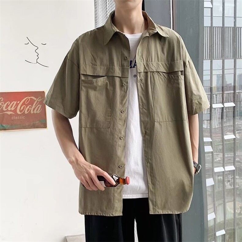 短袖衬衫春款男港风潮流C241P33,男装衬衫,星座1116-2