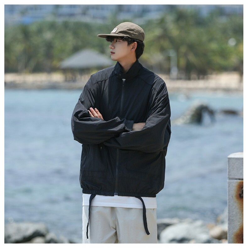 夏男防晒衣夹克长抽绳宽松夹克衫外套FS324P45,男装夹克,星座1013-1