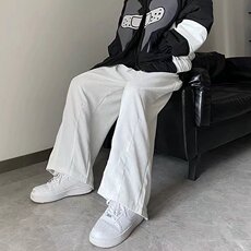 男秋冬季新款港风休闲裤阔腿灯芯绒裤子A388常规P32加绒款38，男装休闲裤，星座1116-2
