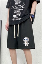 HD74233-P22华夫格短裤男大码宽松五分裤男直筒中裤，男装休闲裤，电商A040