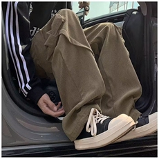 灯芯绒中性风潮抽绳拖地长裤A654P42，男装休闲裤，星座1116-2