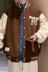 港风上衣夹克宽松落肩拼色棒球服外套JK714-P68，男装夹克，星座1204-3