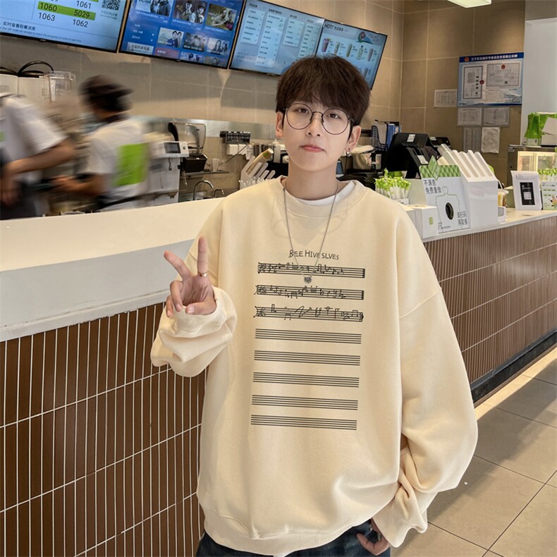 ！圆领卫衣男装港风长袖t恤男外套男WY505-特P23,男装卫衣,电商B371