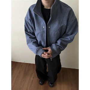 WE2036-P92 美式复古水洗解构立领工装夹克男女图片