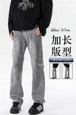 高个子加长弹力裤子男牛仔裤微喇美式高街188cm115休闲裤KZ034P65，男装休闲裤，电商B312