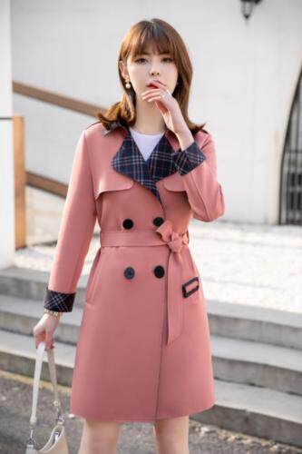 秋装新款上市、针织空气层拼格风衣M、、XL、XX、XXX，女装风衣，拉思维加丝