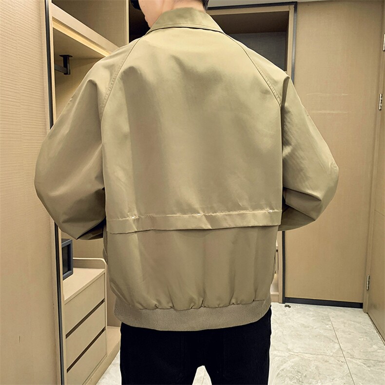 秋季2024轻熟抖音小伙薄款纯色休闲夹克店主风A236-JK5025-P130,男装夹克,电商A236