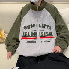 玉米粒字母刺绣翻领拼色夹克男春季港风潮牌华夫格WY39-P63，男装夹克，星座1109-3