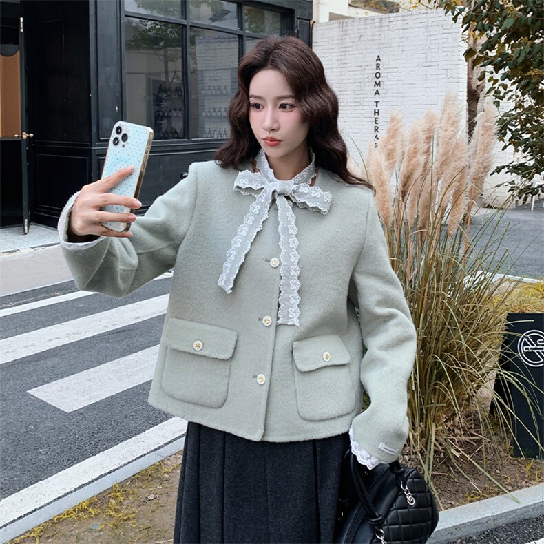 2025年冬季双面呢小香风短款毛呢外套7323-P230-K318,女装毛呢外套,2C109