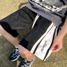 XZ616夏季新款麂皮绒印花拼接短裤休闲五分裤TY857P45控58，男装牛仔裤，星座512A（原616）