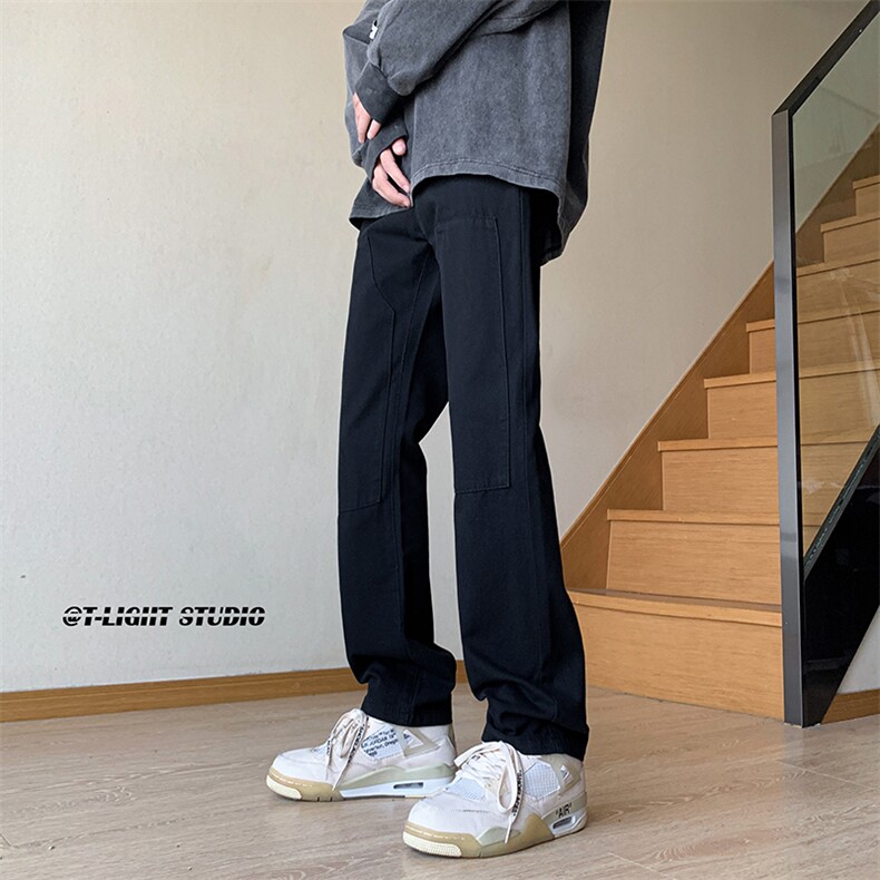 B221美式ins高街小众暗黑刺绣修身小脚休闲裤LK23039-P60控78,男装休闲裤,电商B221