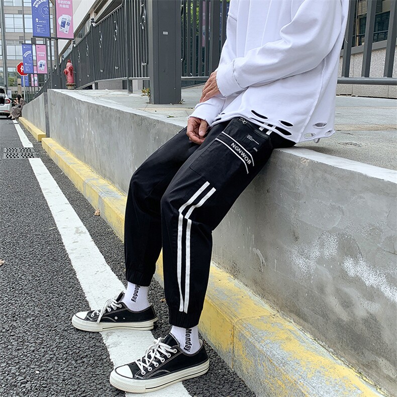印花字母卫裤男潮流宽松纯棉休闲九分裤情侣收口运动裤K1284-P38,男装休闲裤,星座512-2