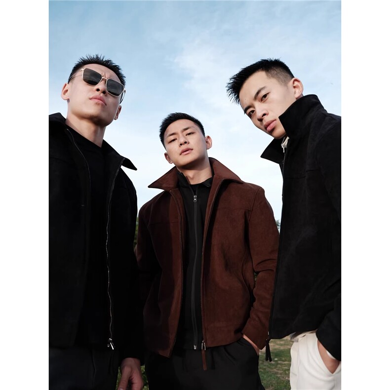 网图仿麂皮夹克磨砂上衣户外翻领纯色复古外套A025-CY19006-P70,男装夹克,电商A025