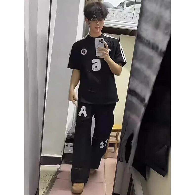 网络图现货美式简约流行慵懒风气质百搭字母口袋牛仔裤JN48-P48,男装牛仔裤,星座715-7